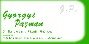 gyorgyi pazman business card